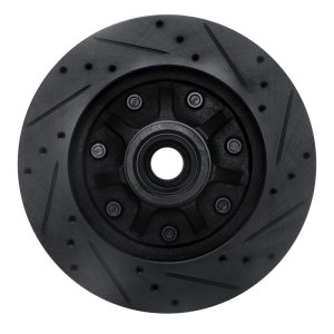 Ford F-250 Brake Rotor (1) - Front Left - R1 Concepts - Drilled & Slotted - Black - `97-`02